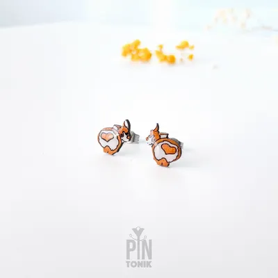Jewelry - Welsh Corgi Stud Earrings - Funny Corgi Butt Gift for Dog Lovers - PINTONIK