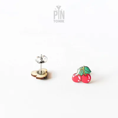 Jewelry - Red Cherry Stud Earrings - PINTONIK