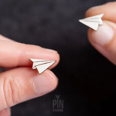 Jewelry - Origami Paper Airplane Funky Earrings - Minimalist Japanese Earrings - Whimsical Travel Gift - PINTONIK