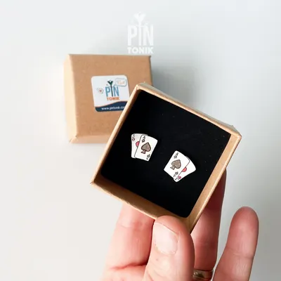 Jewelry - Poker Cards Earrings - Las Vegas Gambling Gifts for Poker Player, Bridge Player or Funny 50th Birthday Gift - PINTONIK