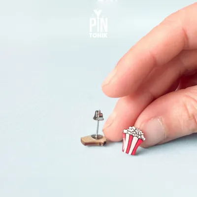 Jewelry - Popcorn Stud Earrings - Movie Night Snack Earrings - Fun Food Jewelry - Teenage Girl Gift - PINTONIK