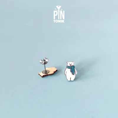 Bijoux - Boucles d'oreilles Ours Polaire - Boucles d'oreilles Animaux de Noël - Bijoux de Noël amusants - PINTONIK