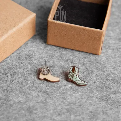 Bijoux - Boucles d'oreilles bottes de cowgirl côtières - Clous d'oreilles western originaux - PINTONIK