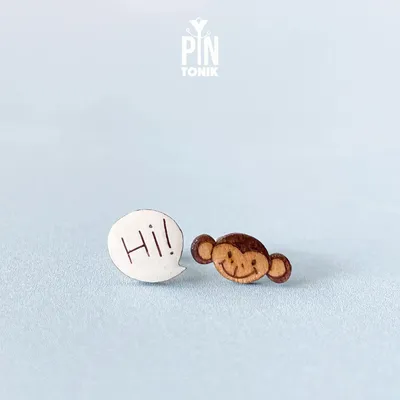 Jewelry - Quirky Monkey Earrings - Funky Stud Earrings - Weird Gifts for 30th Birthday or Christmas Stocking Stuffer - PINTONIK