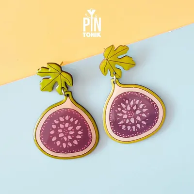 Jewelry - Fig Fruit Earrings - Summer Fruits Chunky Jewelry - PINTONIK