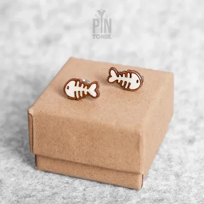 Bijoux - Boucles d'oreilles squelette de poisson effrayantes, boucles d'oreilles fantaisie en forme d'arête de poisson - Accessoires de costume d'Halloween terrifiants - PINTONIK