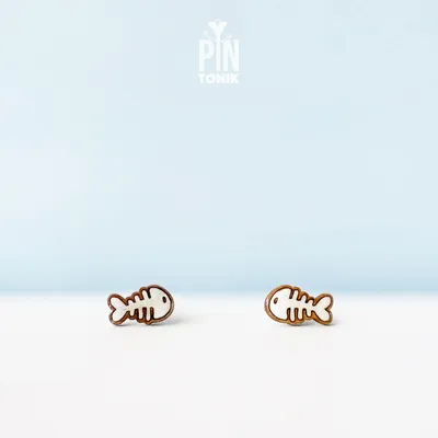 Bijoux - Boucles d'oreilles squelette de poisson effrayantes, boucles d'oreilles fantaisie en forme d'arête de poisson - Accessoires de costume d'Halloween terrifiants - PINTONIK