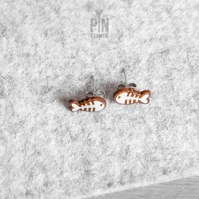 Bijoux - Boucles d'oreilles squelette de poisson effrayantes - PINTONIK