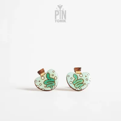 Jewelry - Potion Bottles Snake Stud Earrings - Witchy Funky Earrings - Spooky Gifts for Teenage Girl, Best Friend or Halloween - PINTONIK