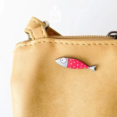 Jewelry - Wooden Sardine Pin - Tropical Ocean Jewelry - PINTONIK