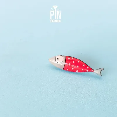 Bijoux - Broche sardine en bois - Bijou tropical océanique - PINTONIK