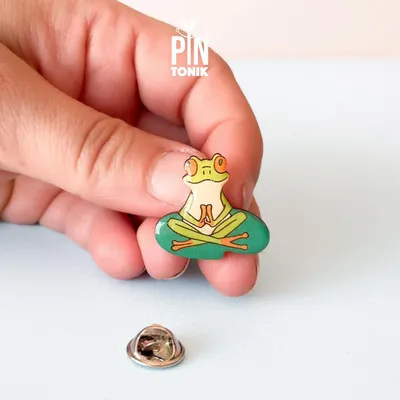 Bijoux - Broche grenouille de yoga zen - PINTONIK