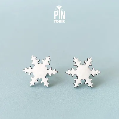Jewelry - Oversized Snowflake Stud Earrings - Fun Christmas Jewelry - PINTONIK