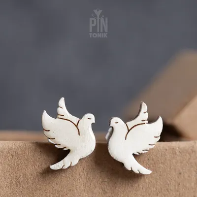 Jewelry - White Dove Stud Earrings - First Communion, Christening Gifts for Goddaughter, Godmother or Adult Baptism - PINTONIK