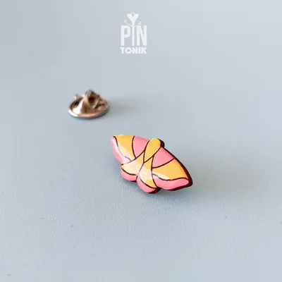 Jewelry - Rosy Maple Moth Pin - Pink Insect Brooch - PINTONIK