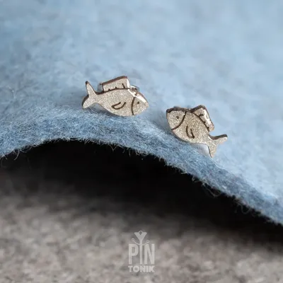 Bijoux - Boucles d'oreilles poissons chrétiennes - Cadeaux de baptême ou de première communion en argent pour filles ou adultes - PINTONIK