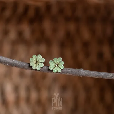 Bijoux - Boucles d'oreilles trèfle à quatre feuilles style cottagecore - Boucles d'oreilles mignonnes et originales - Cadeau porte-bonheur pour une belle-sœur ou un anniversaire de 16 ans - PINTONIK
