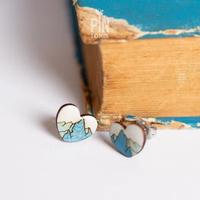 Bijoux - Boucles d'oreilles Montagne - Boucles d'oreilles en bois pour snowboard et après-ski - Bijoux pour les âmes voyageuses - PINTONIK