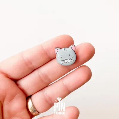 Bijoux - Épingle collier chat - Broche animal en bois pour sacs - PINTONIK