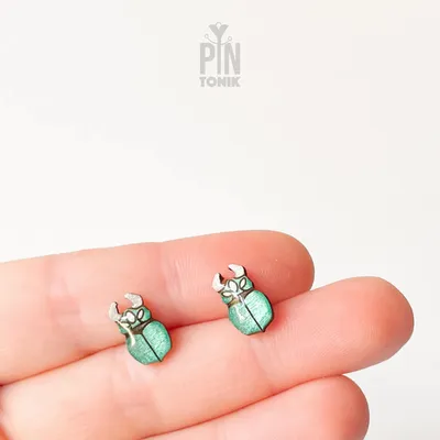 Bijoux - Boucles d'oreilles puces lucane cerf-volant - Bijou insecte rhinocéros - Cadeau pour les amoureux des insectes - PINTONIK