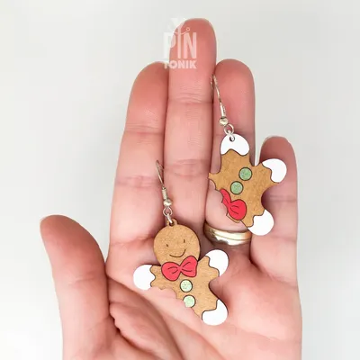 Bijoux - Boucles d'oreilles Bonhomme en pain d'épice - Bijoux de Noël amusants - PINTONIK