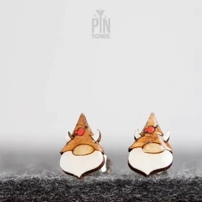 Bijoux - Boucles d'oreilles fantaisie style gnome viking miniature, puces d'oreilles tendance et mignonnes, cadeau idéal pour une adolescente, son 21e anniversaire ou sa meilleure amie. - PINTONIK