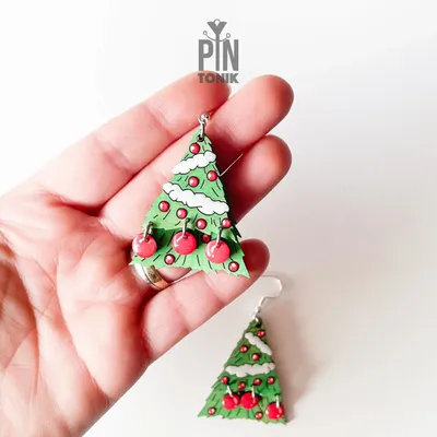 Jewelry - Christmas Tree Dangle Earrings - Festive Jewelry for Christmas Eve - Winter Accessories - PINTONIK