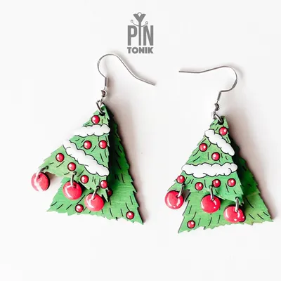 Jewelry - Christmas Tree Dangle Earrings - Festive Jewelry for Christmas Eve - Winter Accessories - PINTONIK