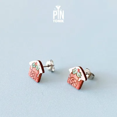 Bijoux - Boucles d'oreilles Maison en pain d'épice - Bijoux de Noël - PINTONIK