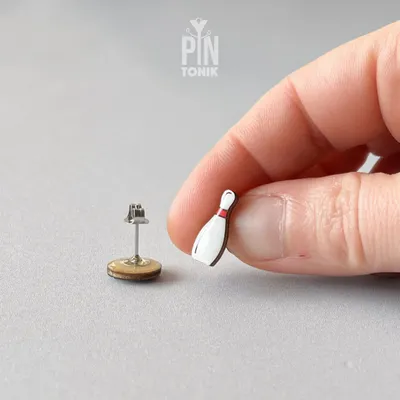 Jewelry - Bowling Stud Earrings - Mismatched Ball and Pin - Sport Gift - PINTONIK