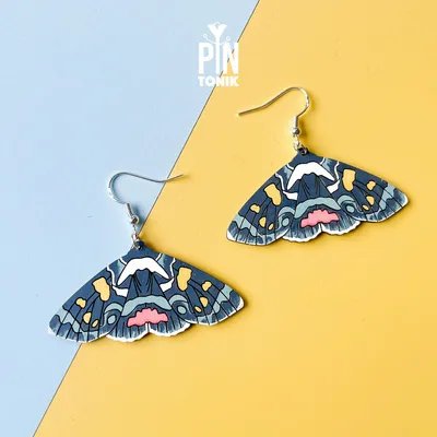 Bijoux - Boucles d'oreilles papillon Joseph's Coat - Bijoux Fairycore en argent sterling - PINTONIK