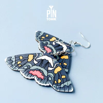 Jewelry - Joseph's Coat Moth Earrings - Sterling Silver Fairycore Jewelry - PINTONIK