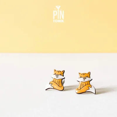 Jewelry - Cute Fox Kids Earrings - Fox Christmas Gift or Stocking Stuffer - Animal Fall Jewelry - PINTONIK