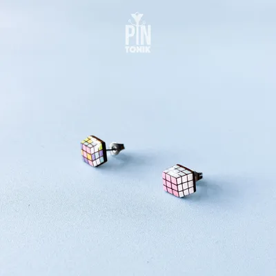 Jewelry - Rubik's Cube Retro Earrings - Funky Mismatched 90s Jewelry - Nerdy 80s Stud Earrings - PINTONIK