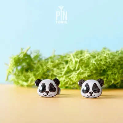 Jewelry - Panda Bear Stud Earrings - Cute Panda Jewelry Accessories - Chinese Animal Gift for Animal Lovers - PINTONIK