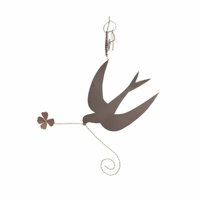 Objets de décoration - Bonne chance, oiseau et trèfle - WALTHER & CO.