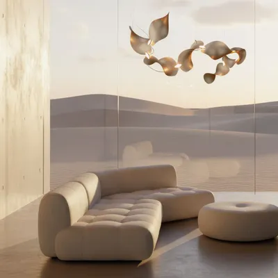 Suspensions - Dune 4 Curve — Lampe suspendue architecturale sculpturale modulaire - MOSS OBJECTS