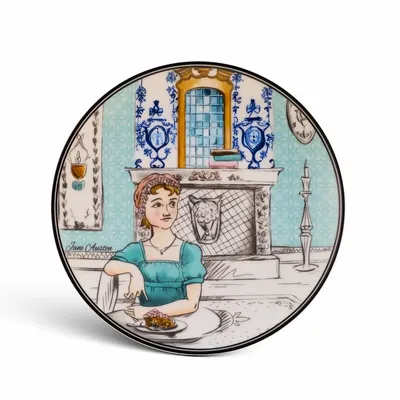 Everyday plates - Jane Austen Porcelain Plate - SOMNIA ATELIER