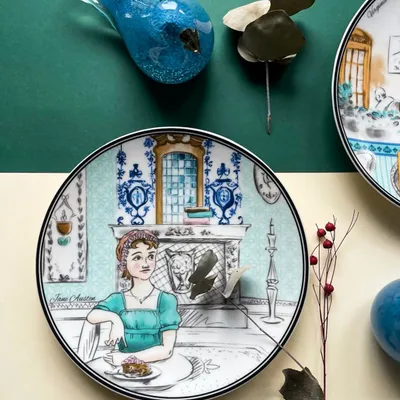 Everyday plates - Jane Austen Porcelain Plate - SOMNIA ATELIER