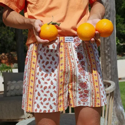 Prêt-à-porter - Caleçon Arles orange - C'EST MOI QUI PILOTE