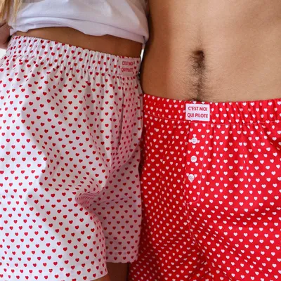 Prêt-à-porter - Caleçon Pilote Coeur Rouge chéri - C'EST MOI QUI PILOTE