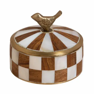 Decorative objects - Small bicolor box with bird - CHEHOMA