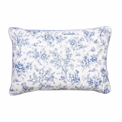 Fabric cushions - Toile de Jouy Blue Decorative Cushion Cover – Coordinated Collection - ROSEBERRY HOME