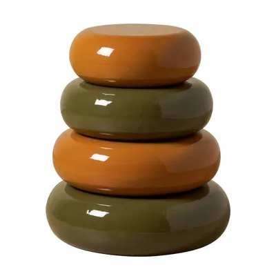 Other tables - Orange & kaki side table Gum - CHEHOMA