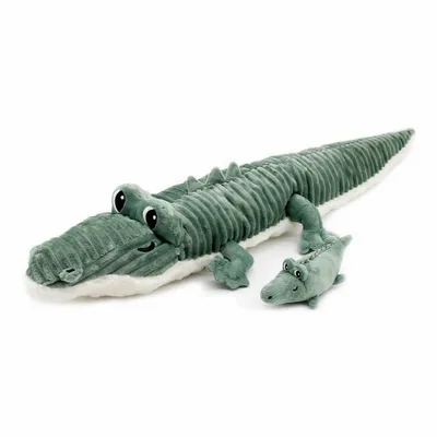 Peluches - Peluche crocodile Croketou maman et son bébé  - Les Ptipotos - LES DEGLINGOS