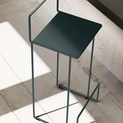 Stools - LINEA STOOL High stool with footrest - PIPEDESIGN PURESHAPE