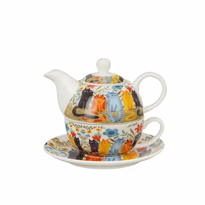 Tea and coffee accessories - tea for one garden felines - KARENA INTERNATIONAL