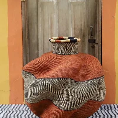 Pièces uniques - De-engo Art Basket by Martha "Power Angle" Anafo - THE BABA TREE BASKET COMPANY