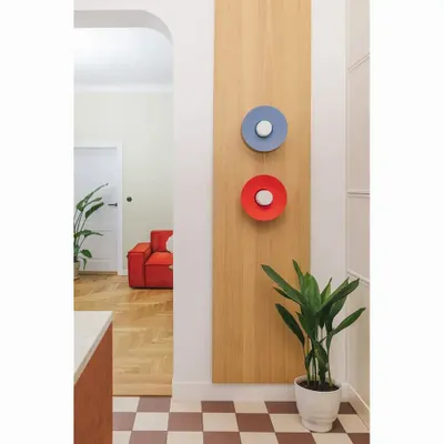 Wall lamps - CAPONIO W A blue wall lamp / sconce - UPPER HALF