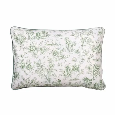 Fabric cushions - Toile de Jouy Green Decorative Cushion Cover – Textile Collection - ROSEBERRY HOME